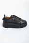 Women's Black Platform Sneakers – Thick Sole Casual Sneakers - 6