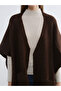 Lcw Visionbrown Shawl Collar Oversized Women's Knitwear Poncho - 3