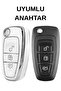Ford Focus Fiesta Mondeo Kuga Transit Connect Custom Galaxy Nano Key Case Cover Sustalı White - 2