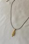 Black Rope Gold Snake Detailed Adjustable Necklace - Does Not Tarnish - 4