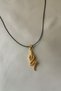 Black Rope Gold Snake Detailed Adjustable Necklace - Does Not Tarnish - 3