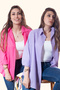 Women's Oversized Cotton Linen Lilac - Fuchsia Shirt