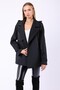 Black Genuine Fox Fur Accessory Fiber Trench Coat - 4