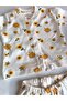 Baby Girl Boy 100% Cotton Pajama Set Soft Ribbed Snap Fasteners 0-9 Months Bee Themed - 3