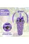 30 oz Purple Unicorn Kids Tumbler Stainless Steel Insulated Large Water Bottle 900 ml with Handle & Flip Straw Cute Leak-Proof Travel Mug for Girls Cup Holder Friendly - 6