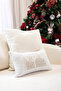 Xmas White Embroidered Cushion Cover 30X50 2549