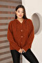 Hooded Long Sleeve Lace-Up Four Button Soft Textured Stylish Standard Length Winter Basic Knitwear Cardigan - 6