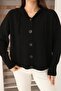 Hooded Long Sleeve Lace-Up Four Button Soft Textured Stylish Standard Length Winter Basic Knitwear Cardigan - 3