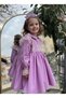 Girl's Pink Lace Detailed Lilac Koran Ceremony Dress + Buckle - 2