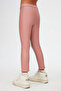 Powder Pink Girl's Winter Leather Trousers - 3