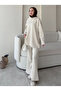 Women's High-Waisted Buttoned Scuba Pants Hijab Suit - 3