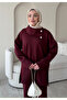 Women's High-Waisted Buttoned Scuba Pants Hijab Suit - 2