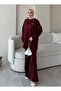 Women's High-Waisted Buttoned Scuba Pants Hijab Suit
