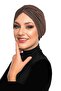 Soft Cross W Milk Coffee Ready-To-Wear Turban Hijab Bonnet Suitable for Medical Use - 2