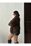 Faux Fur Jacket - Brown |   F1608 - 2