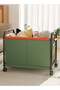 Toy Storage Car Trolley with Side Pockets and Universal Wheels - Green - 4