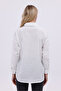 Women's Oversized White Linen Blend Long Sleeve Basic Shirt - Stylish and Comfortable Everyday Wear Piece - 8