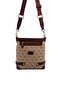 Dark Beige - Claret Red Monogram Women's Crossbody Bag Sp1120