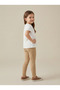 Girl's 2-Piece Set of Corded Fabric Stretchy Cotton Children's Long Leggings Set Narrow Leg Beige - Gray - 3