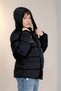 Boys' Winter Waterproof Hooded Fleece-Lined Fiber Filling Inflatable Windproof Black Coat - 5