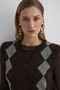 Baklava Patterned Knitwear Wool Vest - Brown - 5