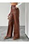 piped Leather Palazzo Pants - 3