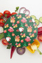 Glass Cutting Board and Serving Bowl Round Christmas New Year Patterned 30 X 30 cm - 2