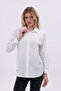 Women's Oversized White Linen Blend Long Sleeve Basic Shirt - Stylish and Comfortable Everyday Wear Piece - 3