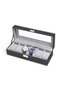 Watch Box 6 Slot PU Leather Top Glass Display Watch Storage Jewllery Case Organizer - 4