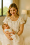 100% Cotton Half-Sleeve Jacquard Fabric Dressing Gown Nightgown Set – Elegant, Modern, and Natural Design - 5