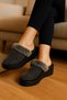 Women's Furry Faux Leather Winter House Slippers - 2
