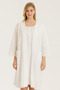100% Cotton Half-Sleeve Jacquard Fabric Dressing Gown Nightgown Set – Elegant, Modern, and Natural Design - 3