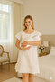 100% Cotton Half-Sleeve Jacquard Fabric Dressing Gown Nightgown Set – Elegant, Modern, and Natural Design - 2