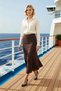 Women's Asymmetrical Cut Low Waist Maxi Length Woven Skirt 100% Viscose Functional Durable Stylish
