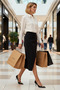 Women's Plain Midi Sarong Pattern Woven Skirt Accessory Detailed Functional Durable Quality Stylish - 4