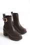 Nvl 535 Belt Detailed Thick Heeled Boots - 5
