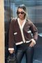 Women's Button Detailed Cardigan Brown