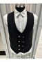 Men's V-Neck Slim Fit Double-Breasted Vest - 2