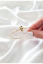 Gold Color Adjustable Birth Month Flower Bracelet (January)