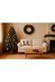 Digital Printed Red Letter L Decorative Throw Pillow Cover with Christmas Pine Decoration - 3