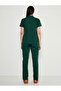 Polo Collar Hunter Green Medical Nurse Doctor Uniform Scrubs Uniform Women - 2