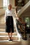Women's Tweed Midi Skirt Regular Waist Button Detail Functional Durable Quality Comfortable Stylish - 3