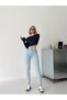 Women's High Waist 3 Buttons/3 Belts Lycra Denim Tight Leg Pants - 3