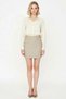 Women's High Waist Mini Skirt with Fishbone Pattern 70% Cotton 30% Polyester Functional Stylish - 5