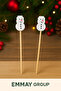 12 cm Bamboo Toothpicks with 50 Snowman Figures • New Year's Presentation and Party Decoration Set, Cocktail - 2