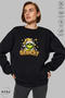 Unisex Long Sleeve Grinchy Printed Crew Neck Hoodless Fleece-Lined Oversized Sweatshirt