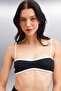 Rosalinda Women Corded Fabric Stretchy Fabric Contrast Piped Black Bustier - 3