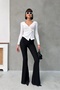 Women's Buckle Detail Double-Breasted Necklace Bluse - 3