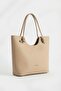 Elite Ecru Mink Knot Detailed Large Internal Volume D Leather-Look Women's Hand and Shoulder Bag Pbu2207 - 5