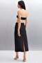Rosalinda Women Corded Fabric Stretchy Fabric Contrast Piped Black Bustier - 6